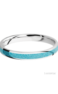 3 mm wide/Domed/Cobalt Chrome band with one 2 mm Centered inlay of Turquoise. - NAGI