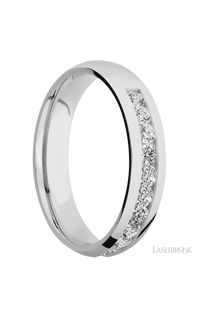 5 mm wide/Domed/Cobalt Chrome band with a Half Eternity arrangement of .07 carat Round Diamond stones in a Channel setting. - NAGI