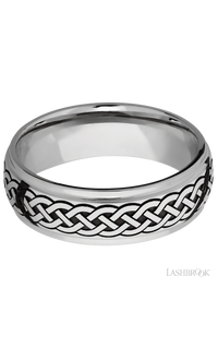 7 mm wide/Domed Stepped Down Edges/Cobalt Chrome band with a laser carved Celtic 9 pattern. - NAGI