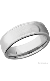 7 mm wide Domed Milgrain Edges Cobalt Chrome band. - NAGI