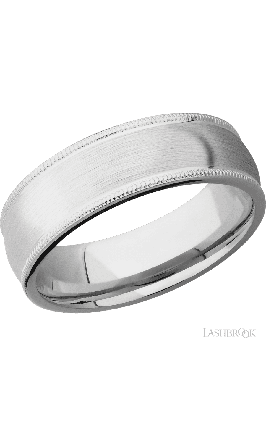 7 mm wide Domed Milgrain Edges Cobalt Chrome band. - NAGI