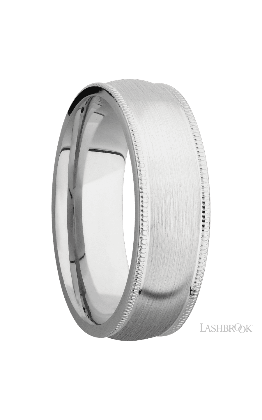 7 mm wide Domed Milgrain Edges Cobalt Chrome band. - NAGI