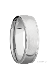7 mm wide Domed Milgrain Edges Cobalt Chrome band. - NAGI
