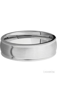 7 mm wide Domed Milgrain Edges Cobalt Chrome band. - NAGI
