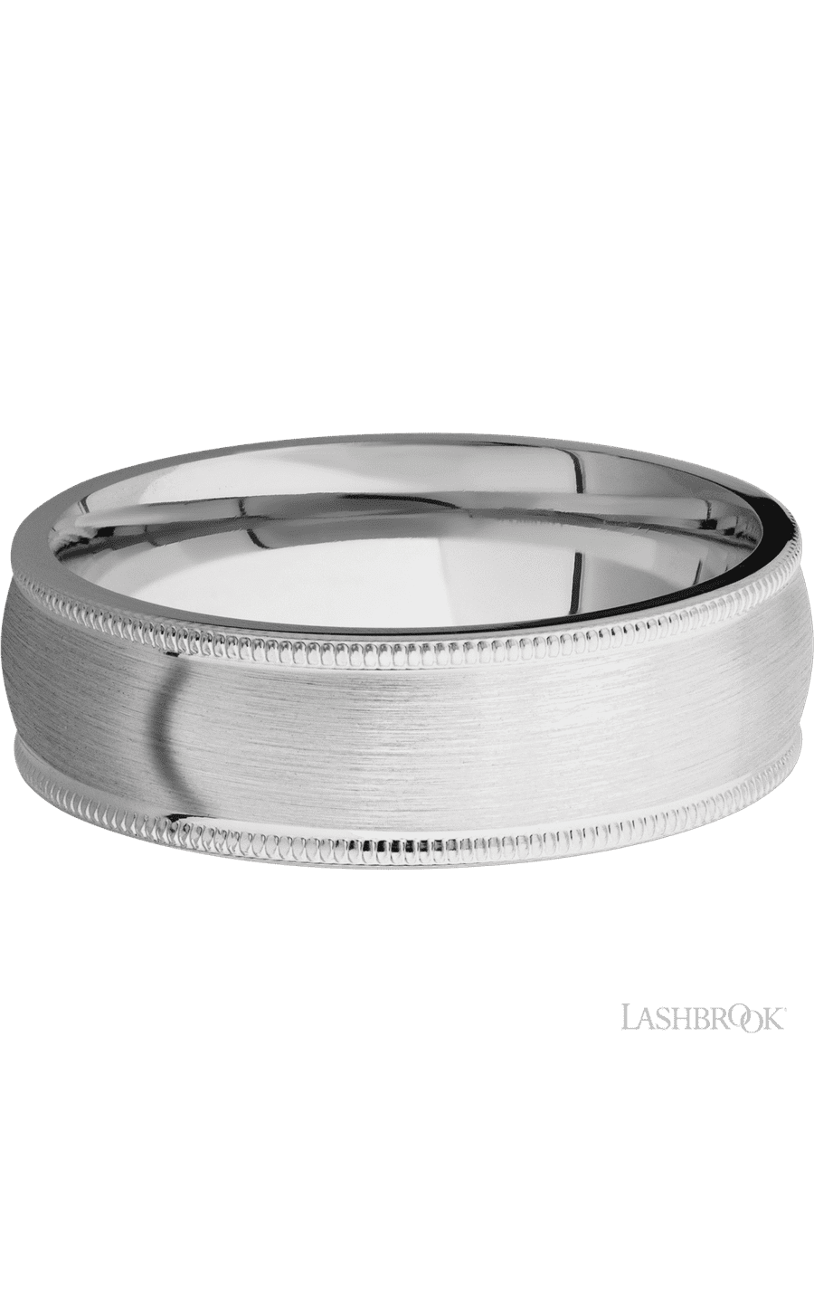 7 mm wide Domed Milgrain Edges Cobalt Chrome band. - NAGI
