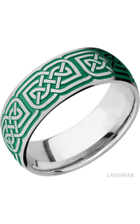 8 mm wide/Domed/Cobalt Chrome band with a laser carved Celtic 17 pattern. - NAGI