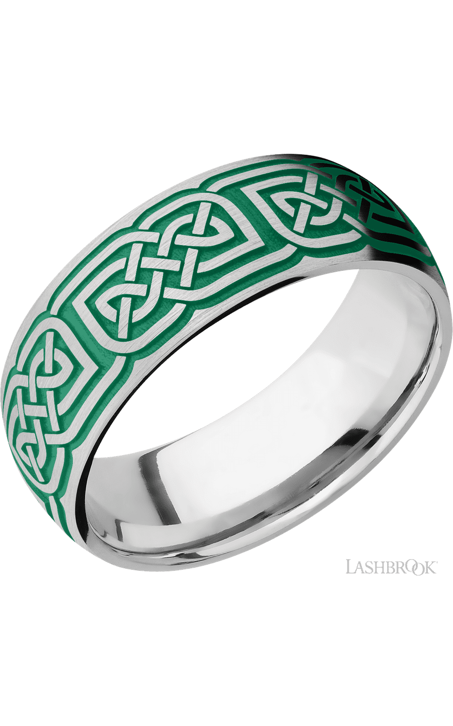 8 mm wide/Domed/Cobalt Chrome band with a laser carved Celtic 17 pattern. - NAGI