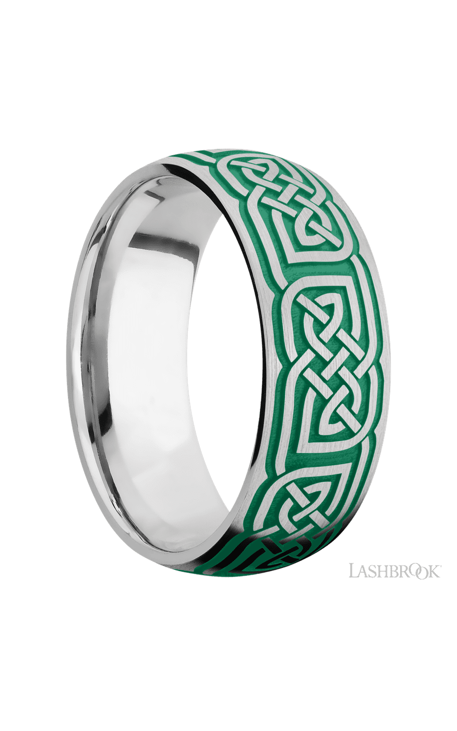 8 mm wide/Domed/Cobalt Chrome band with a laser carved Celtic 17 pattern. - NAGI