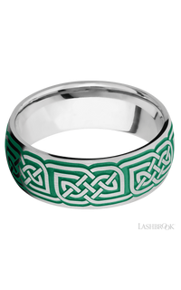 8 mm wide/Domed/Cobalt Chrome band with a laser carved Celtic 17 pattern. - NAGI