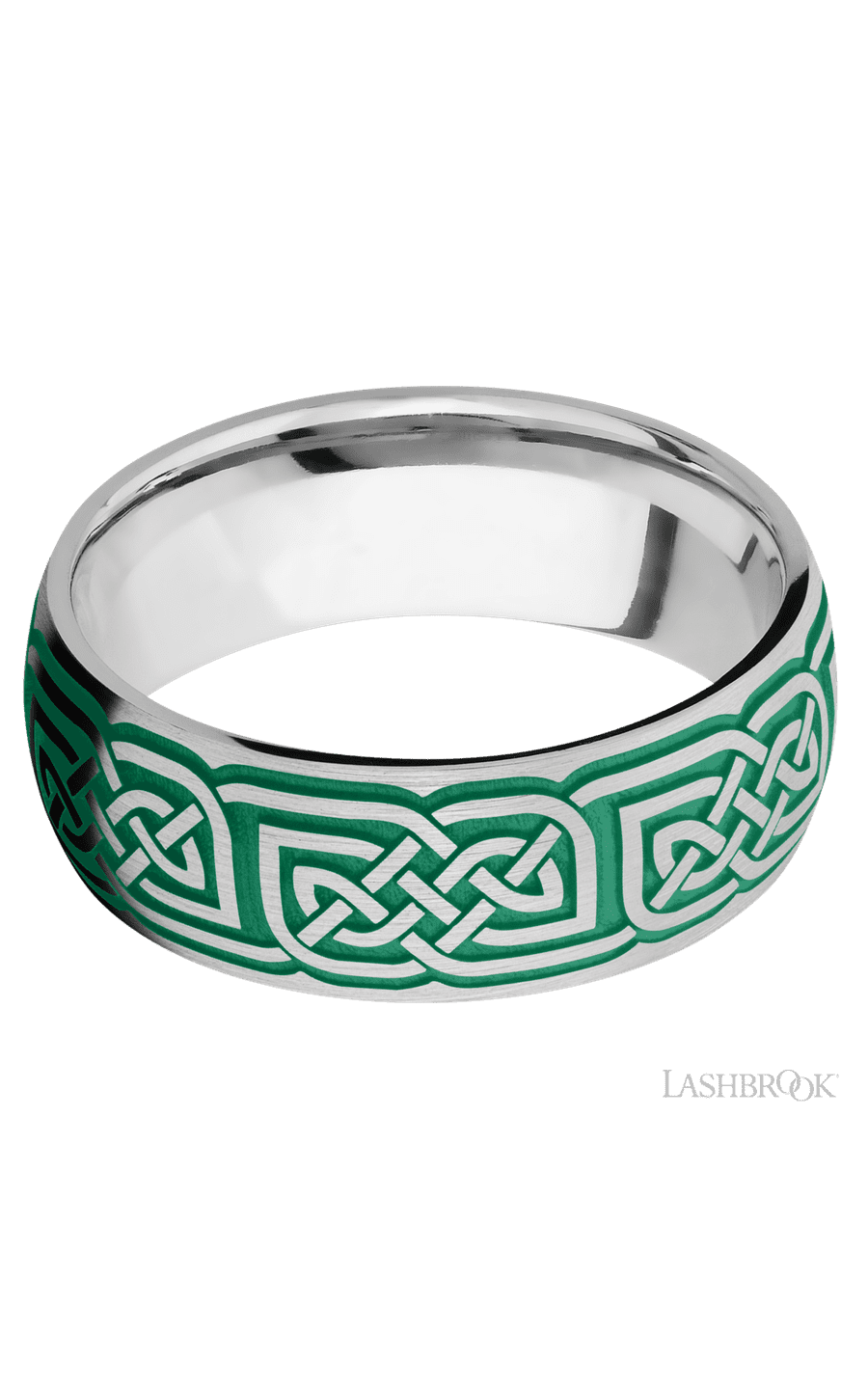 8 mm wide/Domed/Cobalt Chrome band with a laser carved Celtic 17 pattern. - NAGI
