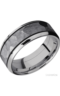 8 mm wide/Beveled/Cobalt Chrome band with one 5 mm Centered inlay of Tantalum. - NAGI