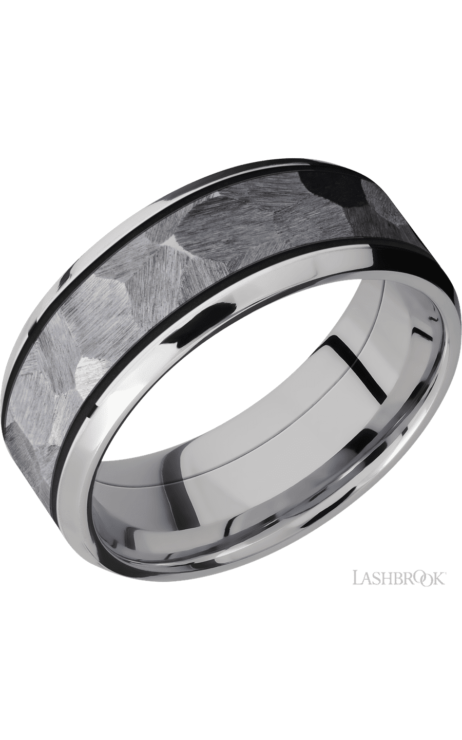 8 mm wide/Beveled/Cobalt Chrome band with one 5 mm Centered inlay of Tantalum. - NAGI