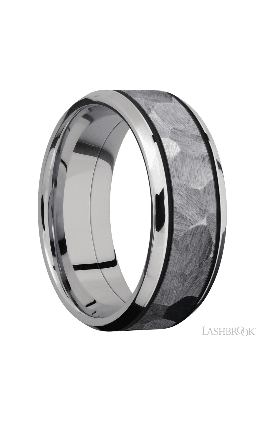 8 mm wide/Beveled/Cobalt Chrome band with one 5 mm Centered inlay of Tantalum. - NAGI