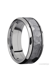 8 mm wide/Beveled/Cobalt Chrome band with one 5 mm Centered inlay of Tantalum. - NAGI
