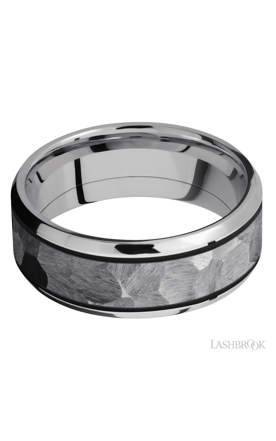 8 mm wide/Beveled/Cobalt Chrome band with one 5 mm Centered inlay of Tantalum. - NAGI