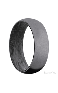 7 mm wide Domed Tantalum band featuring a Forged Carbon Fiber sleeve. - NAGI