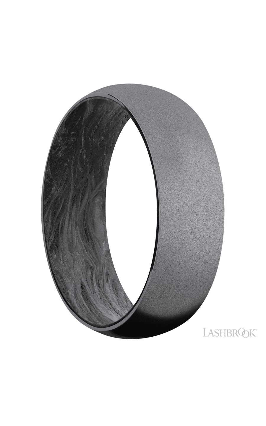 7 mm wide Domed Tantalum band featuring a Forged Carbon Fiber sleeve. - NAGI