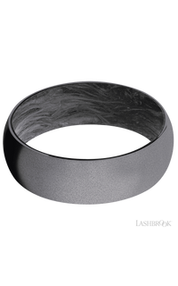 7 mm wide Domed Tantalum band featuring a Forged Carbon Fiber sleeve. - NAGI