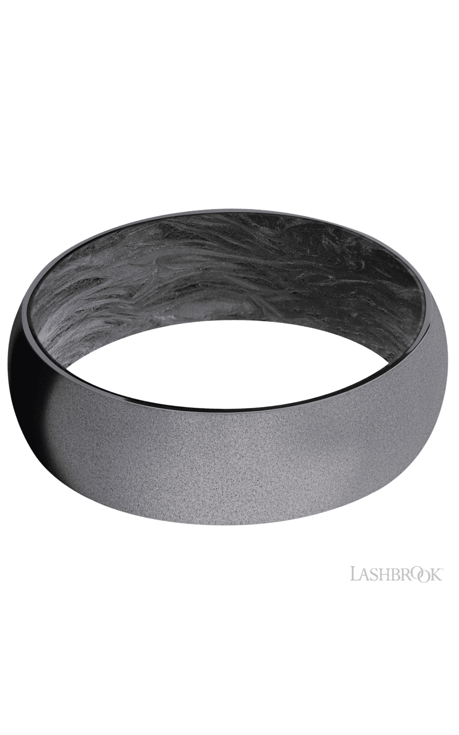 7 mm wide Domed Tantalum band featuring a Forged Carbon Fiber sleeve. - NAGI