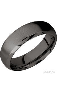 7 mm wide Domed Bevel Tantalum Noir band. - NAGI