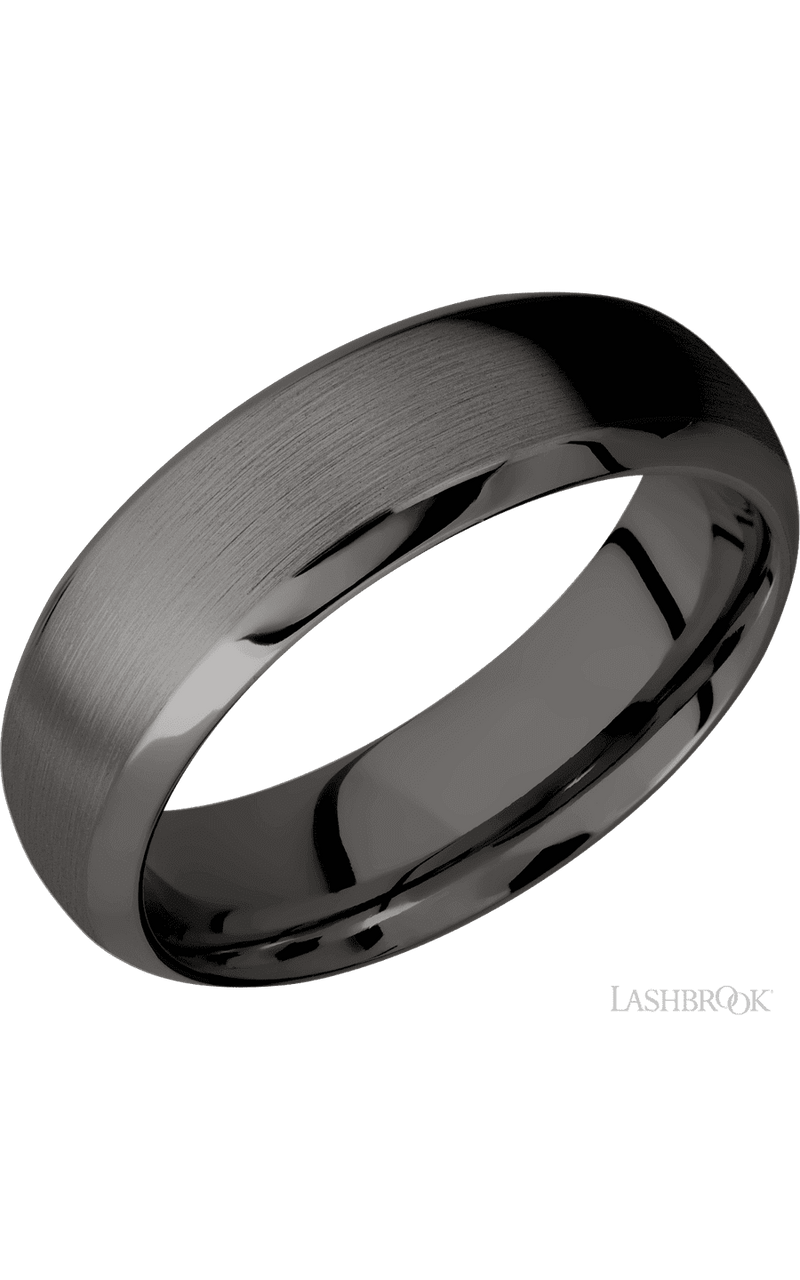 7 mm wide Domed Bevel Tantalum Noir band. - NAGI