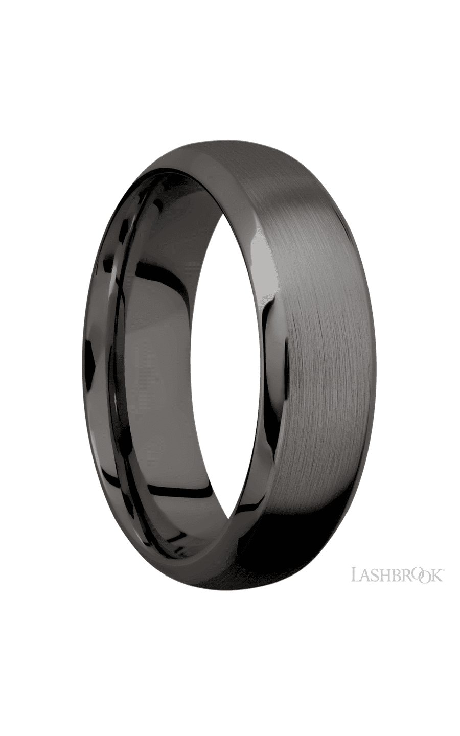 7 mm wide Domed Bevel Tantalum Noir band. - NAGI