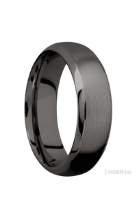 7 mm wide Domed Bevel Tantalum Noir band. - NAGI