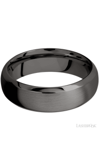 7 mm wide Domed Bevel Tantalum Noir band. - NAGI