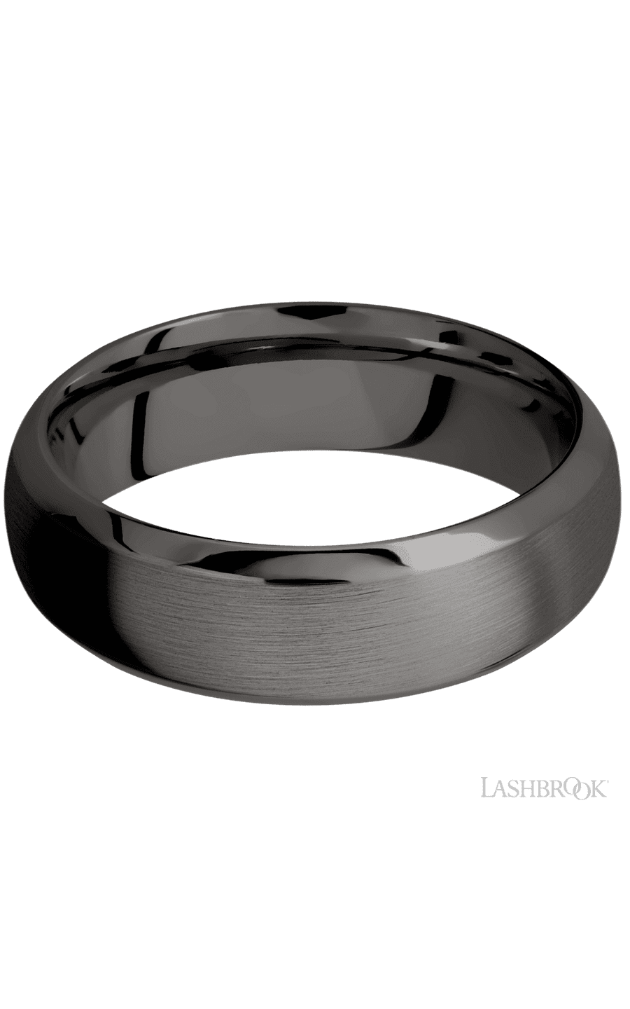 7 mm wide Domed Bevel Tantalum Noir band. - NAGI