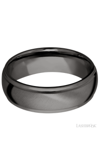 7 mm wide Domed Stepped Down Edges Tantalum Noir band. - NAGI
