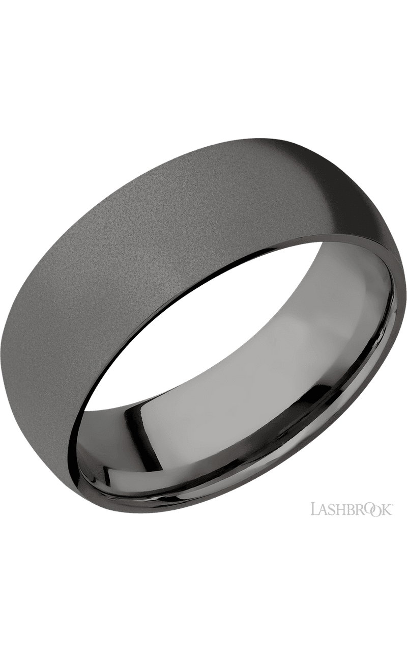 8 mm wide Domed Tantalum Noir band. - NAGI