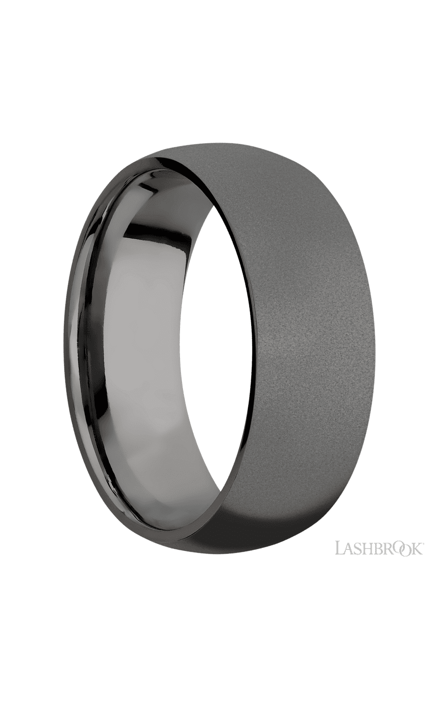 8 mm wide Domed Tantalum Noir band. - NAGI