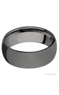 8 mm wide Domed Tantalum Noir band. - NAGI