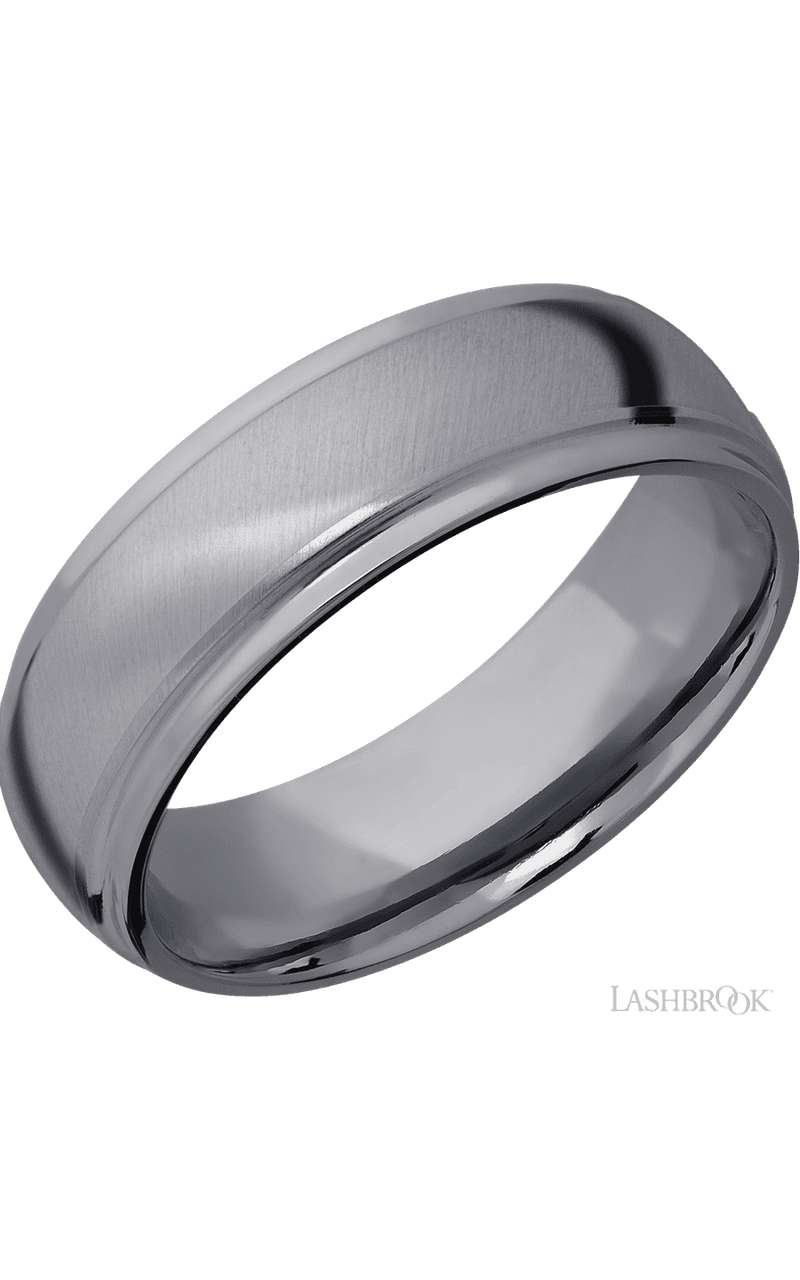 7 mm wide Domed Stepped Down Edges Tantalum band. - NAGI
