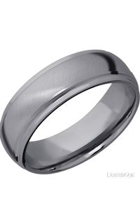 7 mm wide Domed Stepped Down Edges Tantalum band.