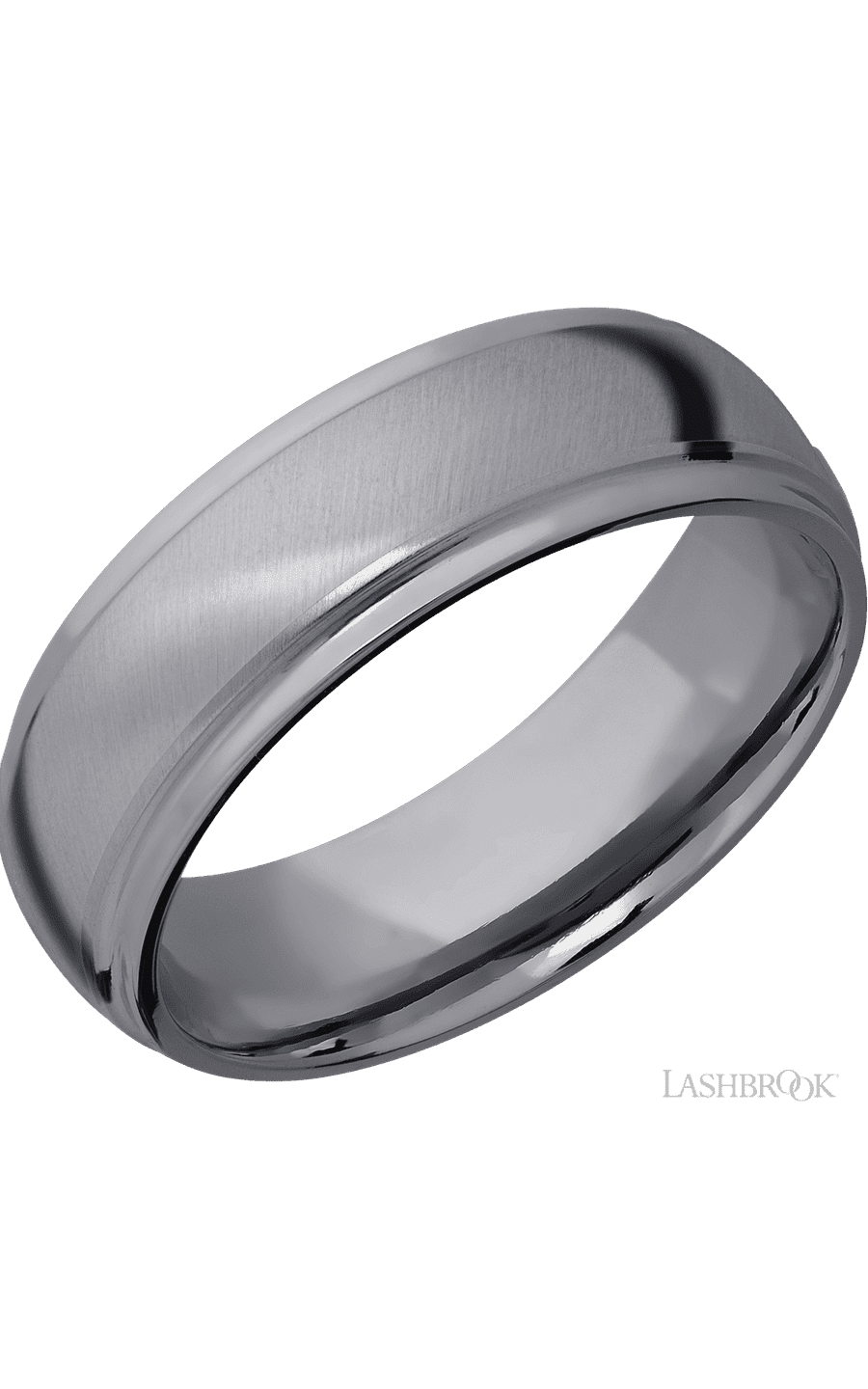7 mm wide Domed Stepped Down Edges Tantalum band.