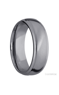 7 mm wide Domed Stepped Down Edges Tantalum band.