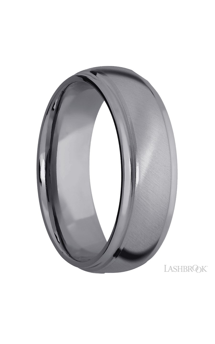 7 mm wide Domed Stepped Down Edges Tantalum band.