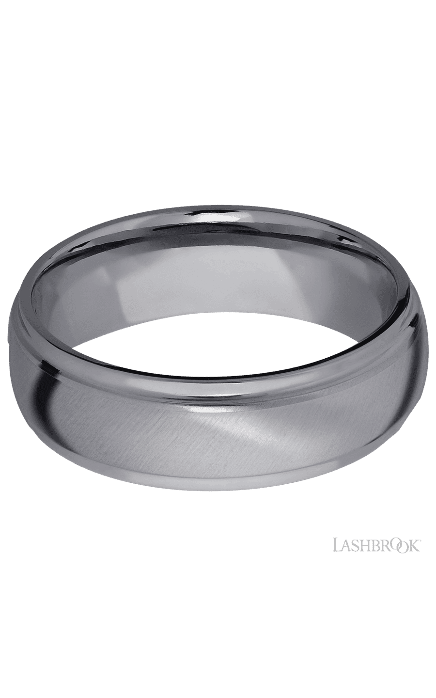 7 mm wide Domed Stepped Down Edges Tantalum band.