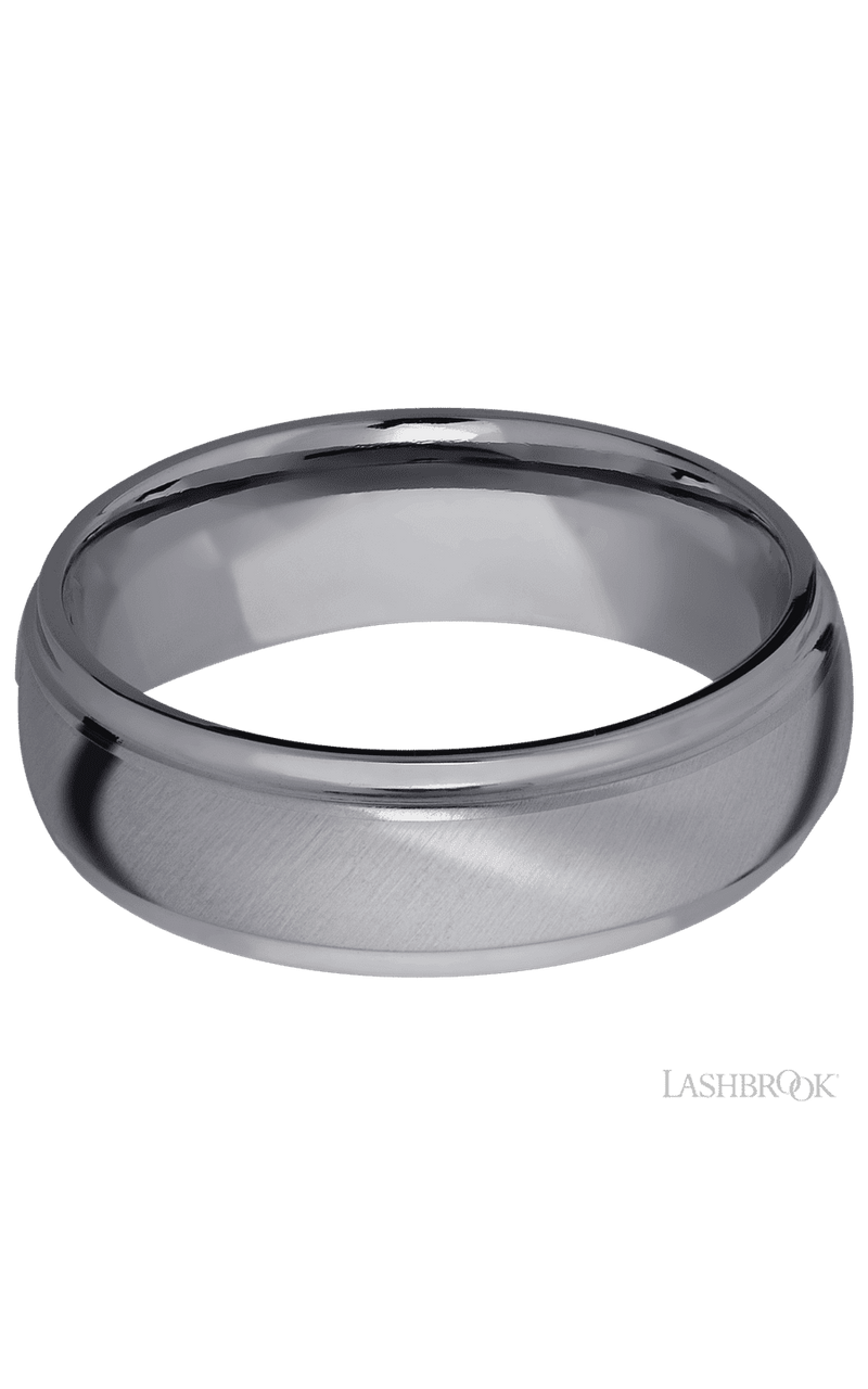 7 mm wide Domed Stepped Down Edges Tantalum band.