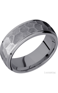 8 mm wide Domed Stepped Down Edges Tantalum band. - NAGI