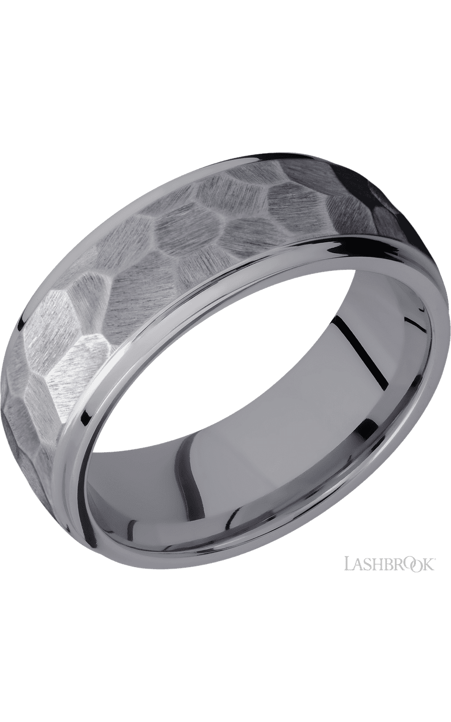 8 mm wide Domed Stepped Down Edges Tantalum band. - NAGI
