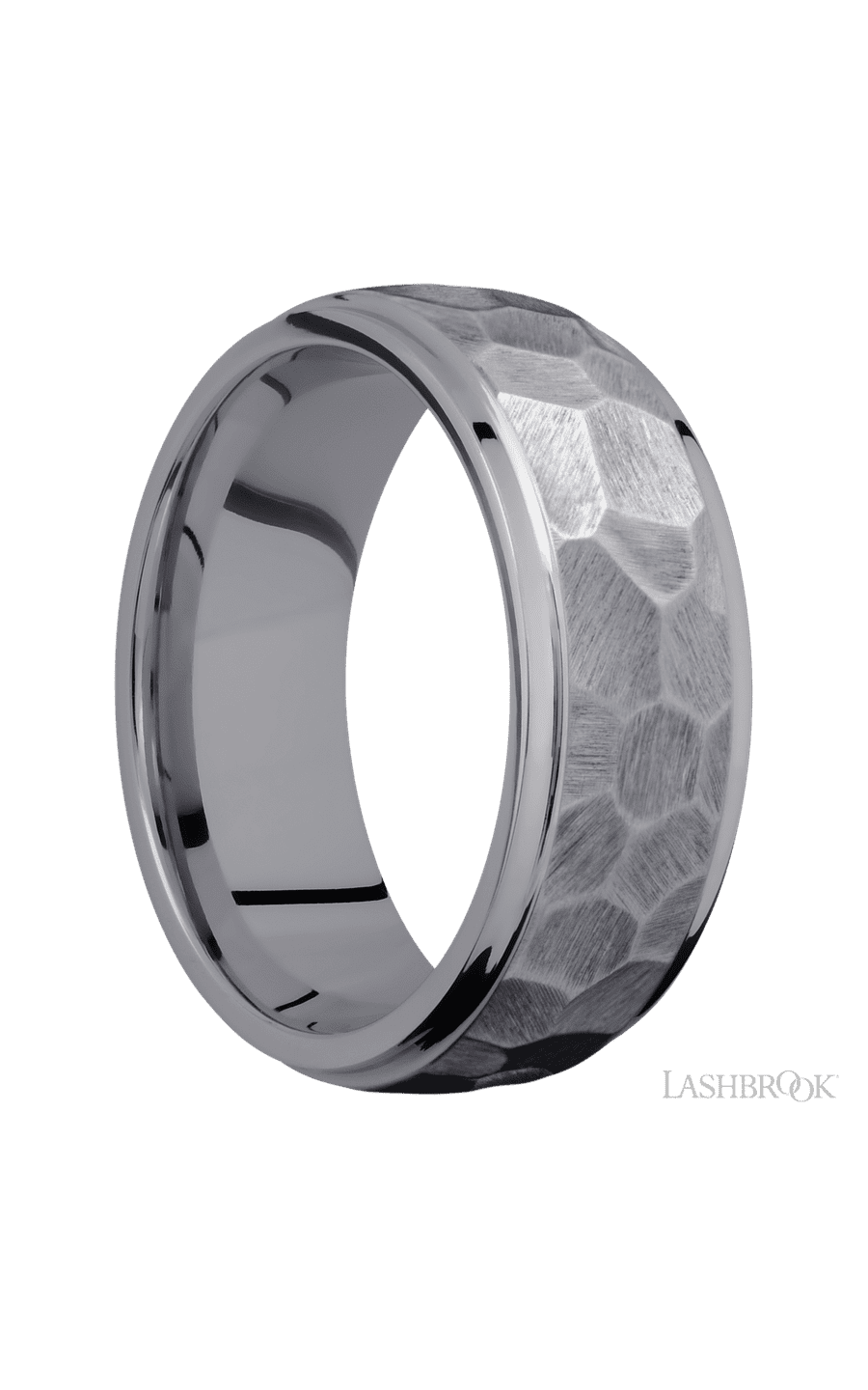 8 mm wide Domed Stepped Down Edges Tantalum band. - NAGI