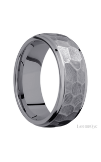 8 mm wide Domed Stepped Down Edges Tantalum band. - NAGI