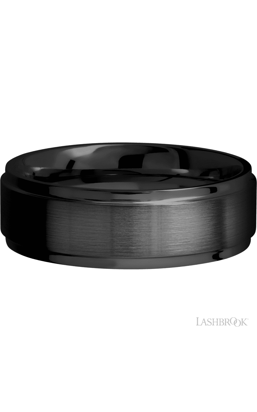 7 mm wide Flat Grooved Edges Zirconium band. - NAGI