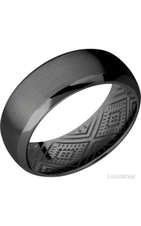 8 mm wide Domed Bevel Zirconium band. - NAGI