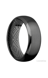 8 mm wide Domed Bevel Zirconium band. - NAGI