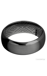 8 mm wide Domed Bevel Zirconium band. - NAGI