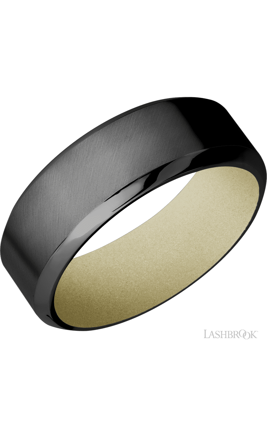 8 mm wide High Bevel Zirconium band featuring a Bright Nickel sleeve. - NAGI
