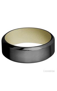 8 mm wide High Bevel Zirconium band featuring a Bright Nickel sleeve. - NAGI